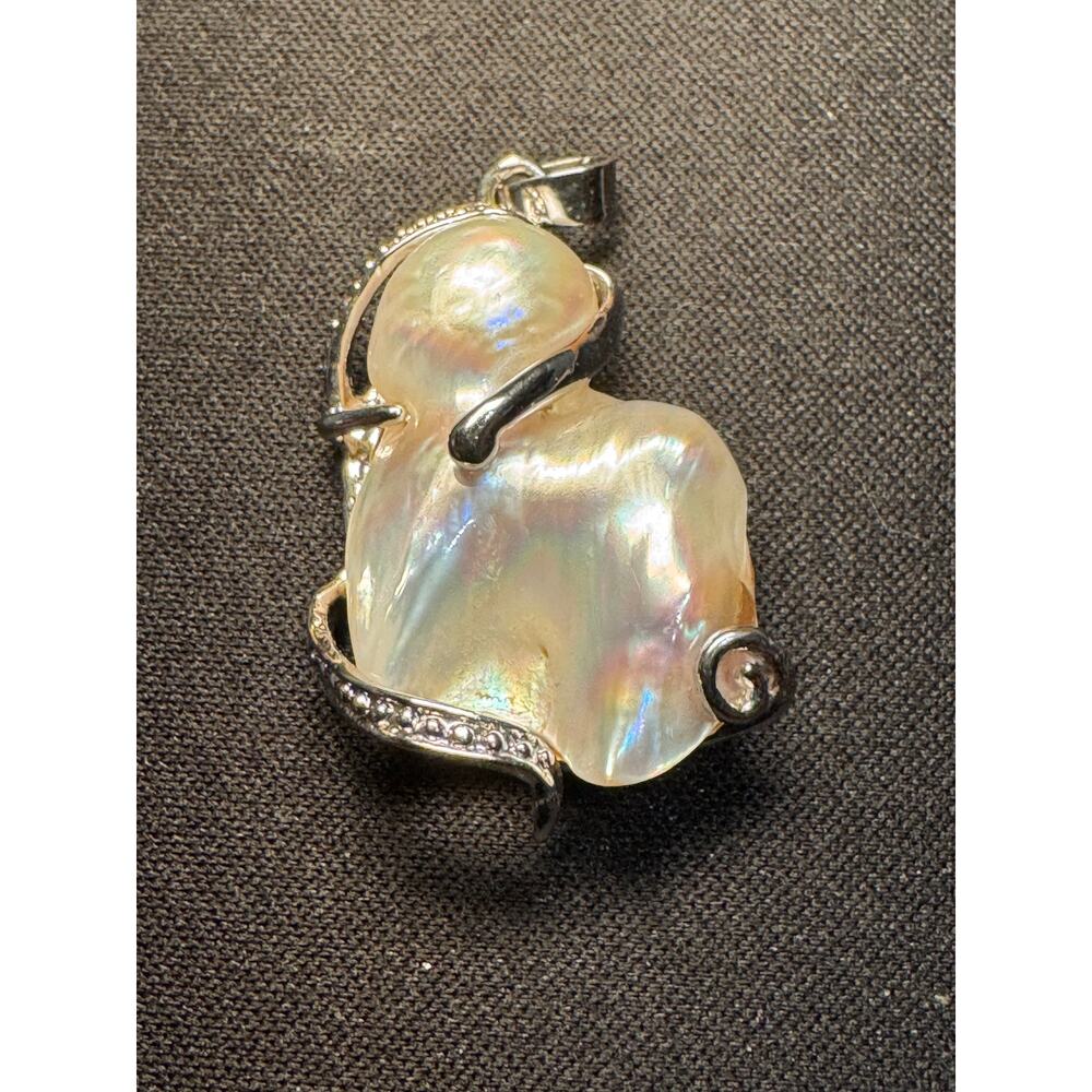 925 Sterling Silver Baroque Beach Pendant